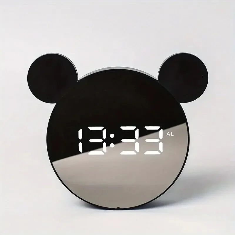 1 Set Mini Mouse Electronic Gift Clock Bedside Decoration Shipped with USB Charging Cable Snooze Digital Alarm Clock LED Clock