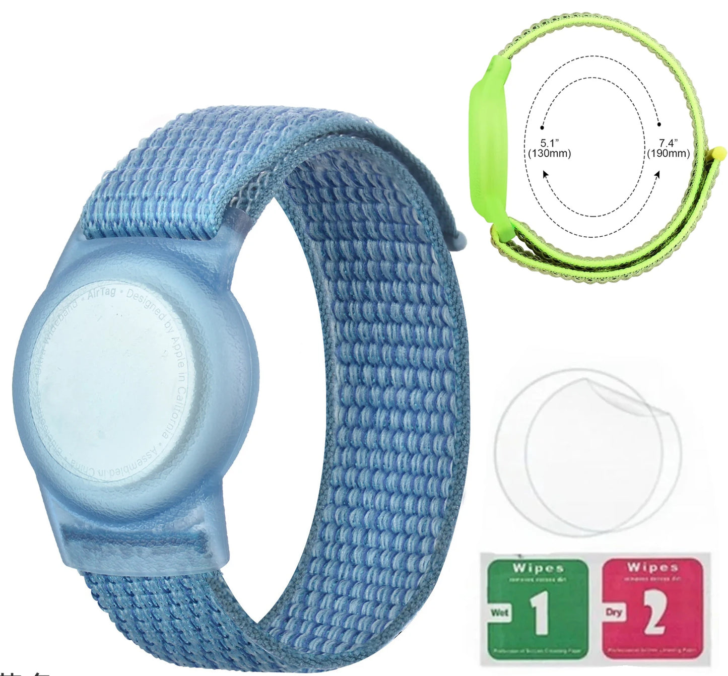 Bracelet for Kids AirTag, Nylon Stretch Braided Air Tag Wristband, Protective Case GPS Tracker Holder,Watch Band Toddler Child