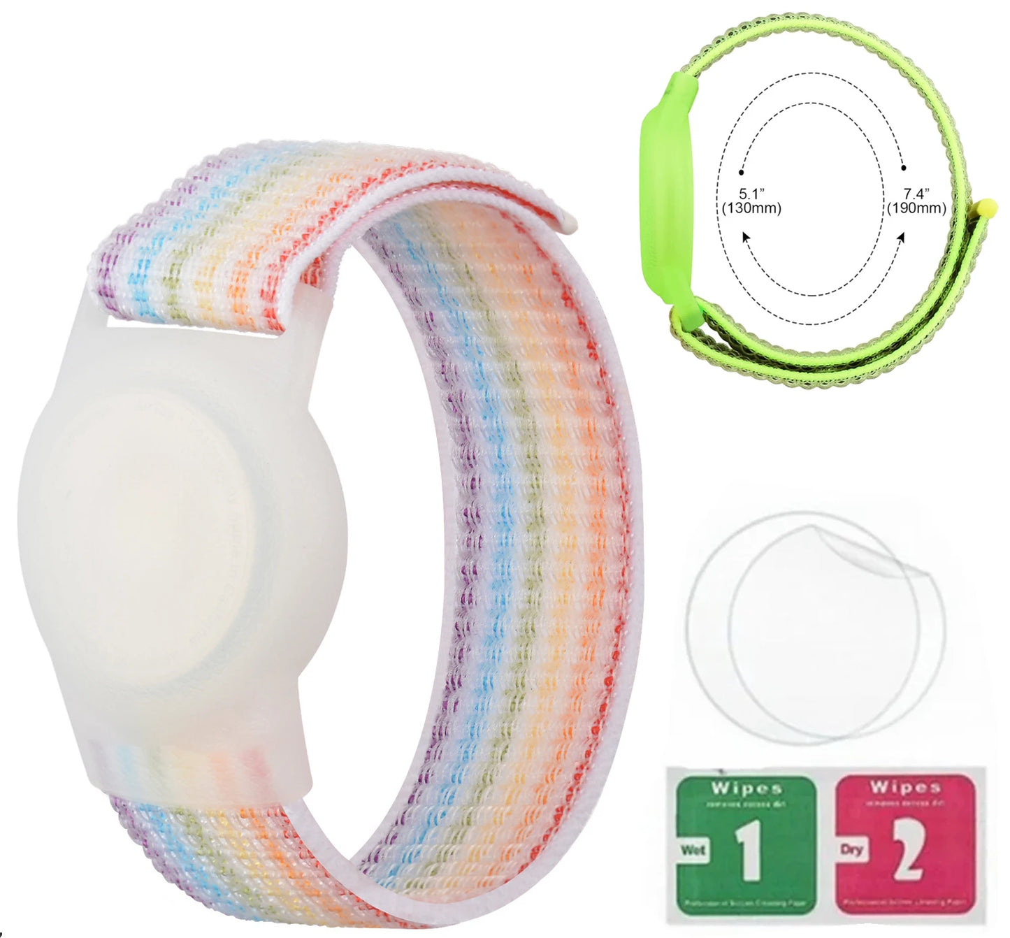 Bracelet for Kids AirTag, Nylon Stretch Braided Air Tag Wristband, Protective Case GPS Tracker Holder,Watch Band Toddler Child
