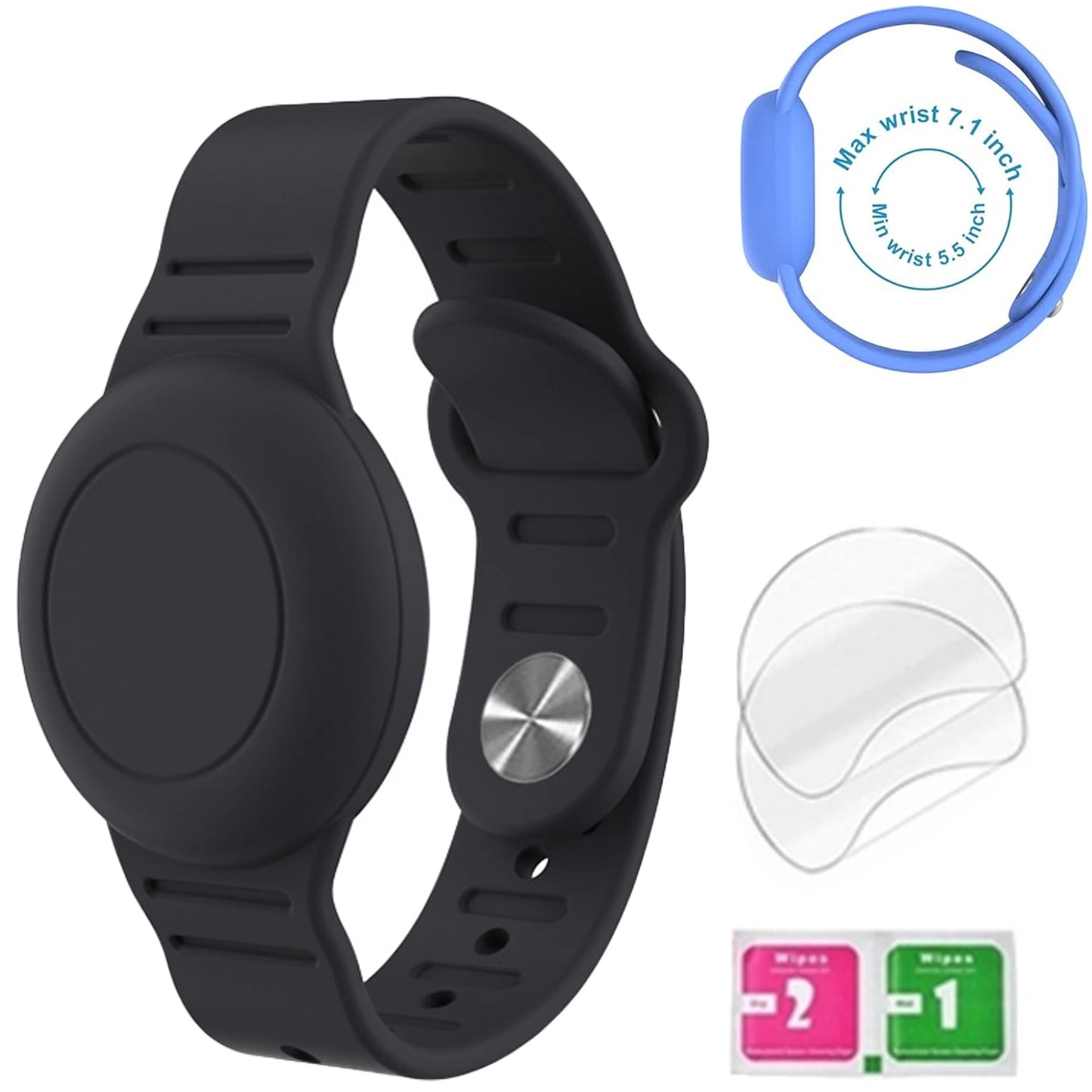 Bracelet for Kids AirTag, Nylon Stretch Braided Air Tag Wristband, Protective Case GPS Tracker Holder,Watch Band Toddler Child