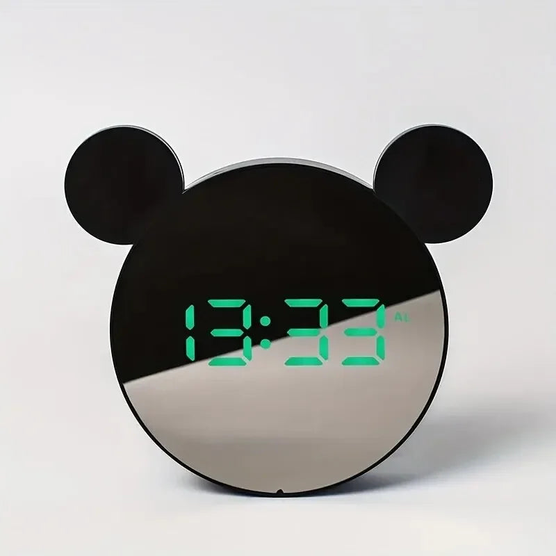 1 Set Mini Mouse Electronic Gift Clock Bedside Decoration Shipped with USB Charging Cable Snooze Digital Alarm Clock LED Clock
