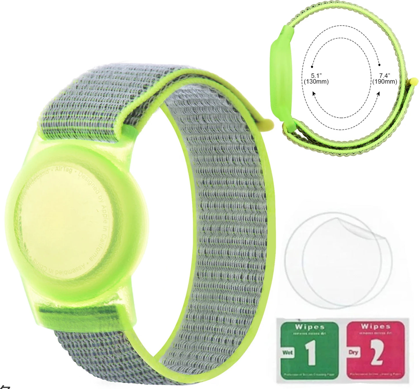 Bracelet for Kids AirTag, Nylon Stretch Braided Air Tag Wristband, Protective Case GPS Tracker Holder,Watch Band Toddler Child