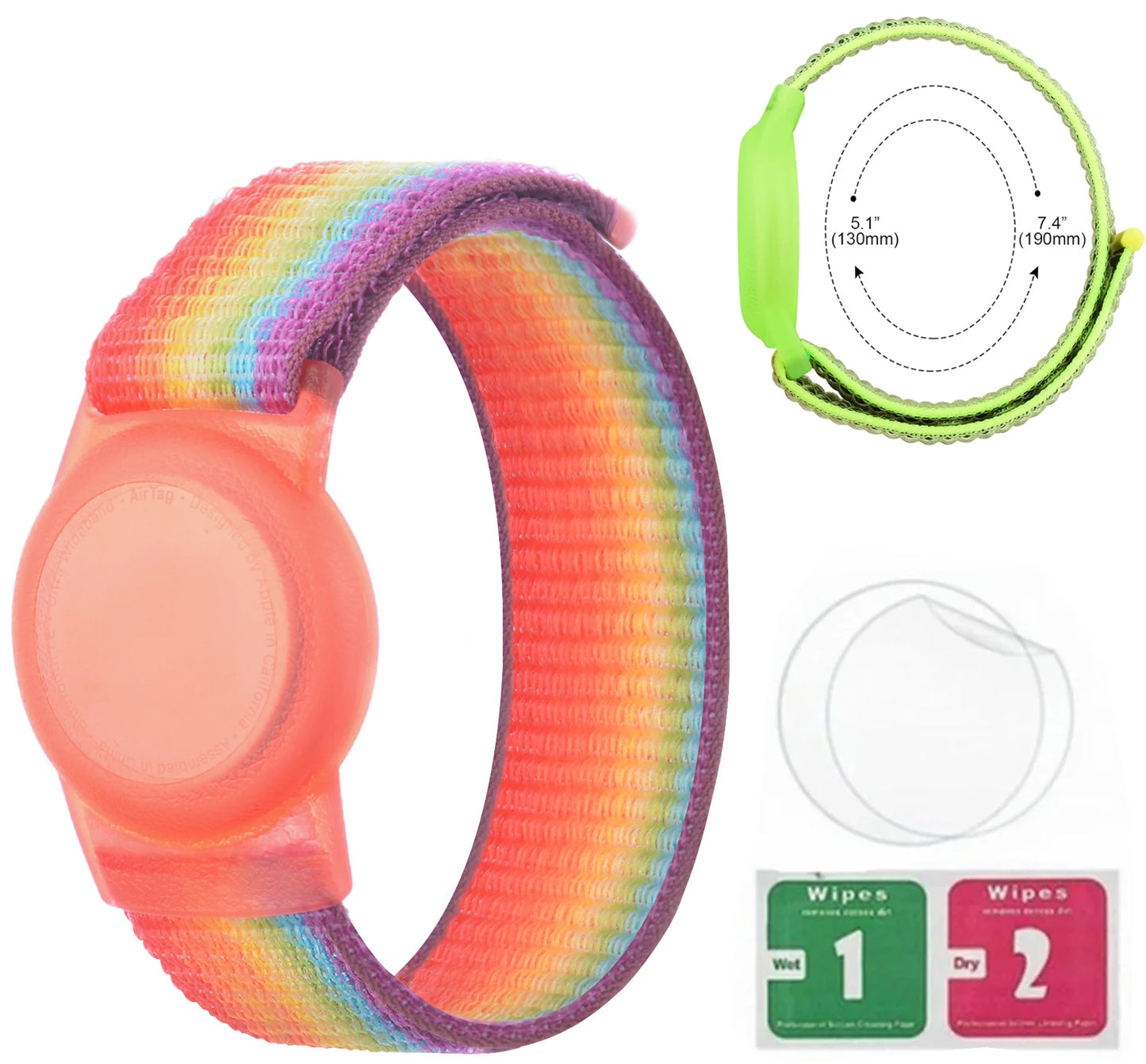 Bracelet for Kids AirTag, Nylon Stretch Braided Air Tag Wristband, Protective Case GPS Tracker Holder,Watch Band Toddler Child