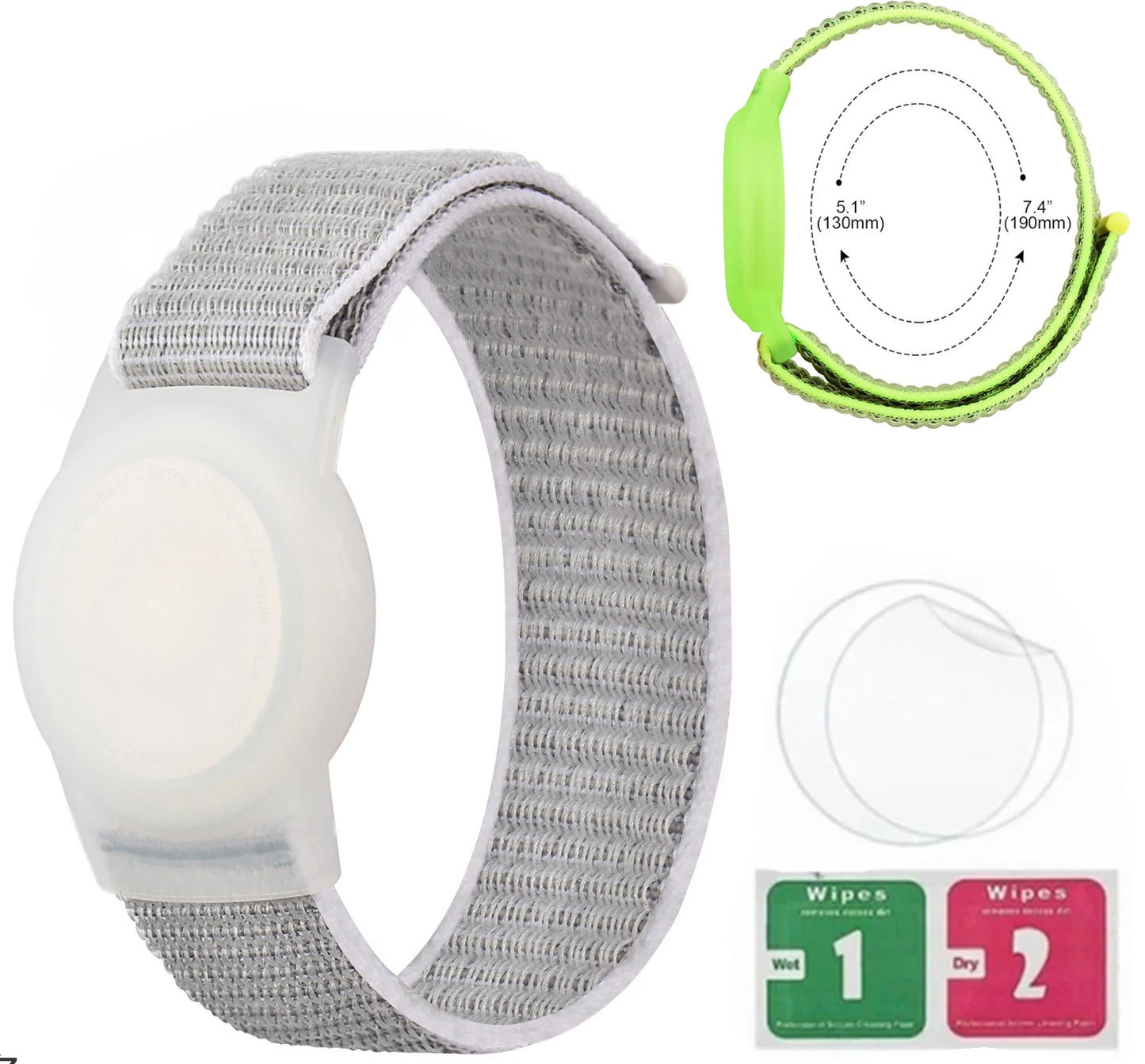 Bracelet for Kids AirTag, Nylon Stretch Braided Air Tag Wristband, Protective Case GPS Tracker Holder,Watch Band Toddler Child