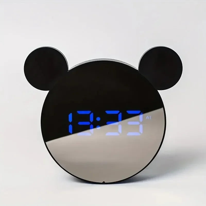 1 Set Mini Mouse Electronic Gift Clock Bedside Decoration Shipped with USB Charging Cable Snooze Digital Alarm Clock LED Clock