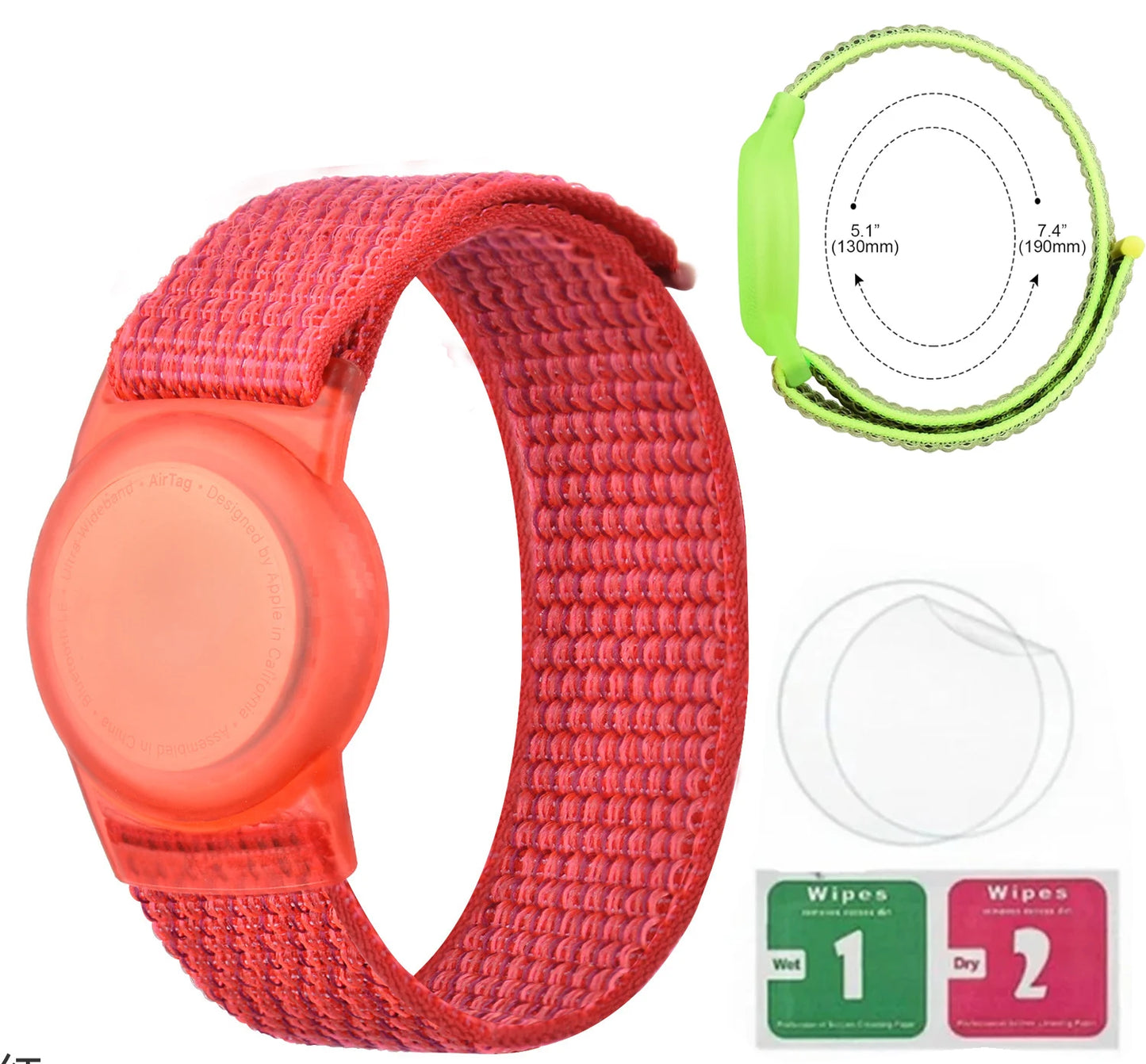 Bracelet for Kids AirTag, Nylon Stretch Braided Air Tag Wristband, Protective Case GPS Tracker Holder,Watch Band Toddler Child